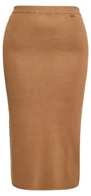 Produktbild von Damen Midi Rock Gr. L in Braun mit dehnbarem Bund und schmaler Silhouette