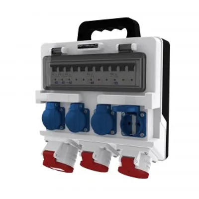 Immagine prodotto di Distributore di corrente da cantiere Distributore di corrente TR-S 32A 2x16A 4x230V Distributore di prese Mennekes Distributore a parete Doktorvolt
