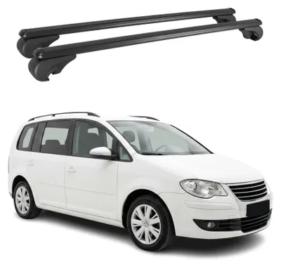 Produktbild von Dachträger Grundtäger für VW Touran 2003-2023 75kg Aluminium Schwarz 2 tlg