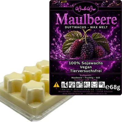 Produktbild von WonderWax Duftwachs Wax Melts für Duftlampe, 6 Sterne Duftmelt Wachsmelt Sojawachs Duftwachs Würfel für Raumdüfte, Wachs Duftöl Winter Indoor Schmelzen für Aromalampe Maulbeere