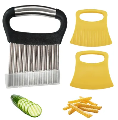 3-teiliges Wellenschneider-Set, ergonomischer Griff, Gemüseschneider