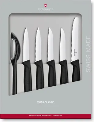 Produktbild von Victorinox Swiss Classic Gemüsemesser Set 6-Teilig - Schwarz
