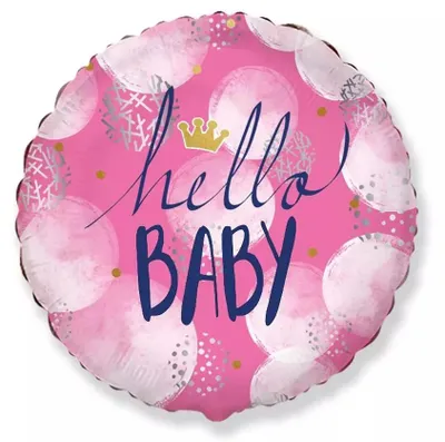 Produktbild von Folienballon "Hello Baby Girl", 46 cm