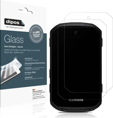 Produktbild von 2x Schutzfolie für Garmin Edge 550 matt - Anti-Shock 9H Folie dipos Glass Kunststoffglas