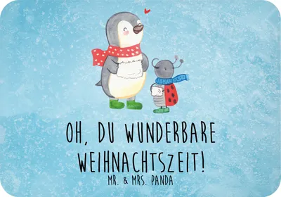Produktbild von Mr. & Mrs. Panda magnet Smörle Winterzeit - Eisblau - Geschenk, Weihnachtsgruß, zettelhalter, Weihnachten, Grüße, haftmagnet, Kühlschrankmagnet, whiteboardmagnet