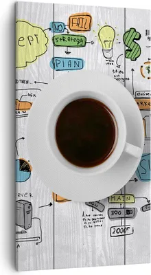 Produktbild von Bild auf Leinwand - Leinwandbild - Kaffee Morgen Tasse Frühstück - 45x80cm - Wand Bild - Wanddeko - Leinwanddruck - Bilder - Kunstdruck - Wanddekoration - Leinwand bilder - Wandkunst - PA45x80-2481