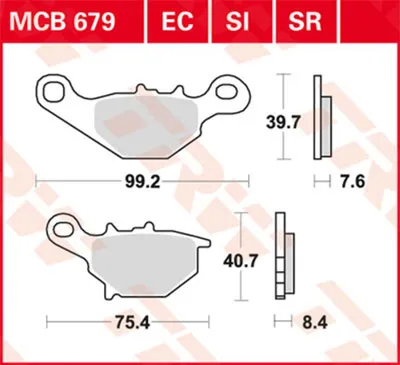 Obrázek produktu pro TRW Sada brzdových destiček MCB679 AN150 CP42A KLX125 LX125C