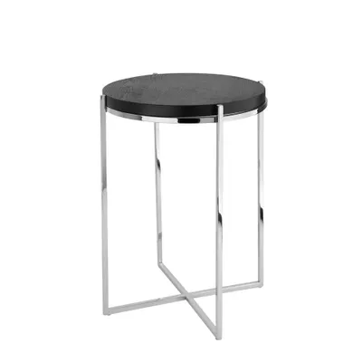 Produktbild von BRIXTON Beistelltisch - H.41cm x D.35cm - schwarz/silber - Edelstahl