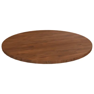 Zdjęcie produktu dla The Living Store Okrągły blat ciemnobrązowy Ø50x1,5 cm Obrobione drewno dębowe