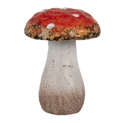 Immagine prodotto di Clayre & Eef Decorazione Fungo Ø 5x7 cm in Vetroceramica bianca e rossa