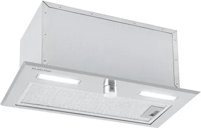 Produktbild von Klarstein Simplica 52 digestoř, zabudovaná digestoř, šířka 52 cm, průtok odsávaného vzduchu: 400 m³/h, možnost recirkulace, otočný knoflík, 3 úrovně, LED osvětlení: 2 x 1,5 W, digestoř, ušlechtilá ocel