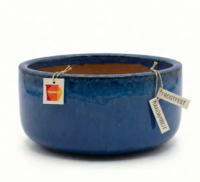Immagine prodotto di Vaso da fiori in Vetroceramica gres resistente al gelo - Rotondo, fatto a mano - 3 colori e 3 dimensioni