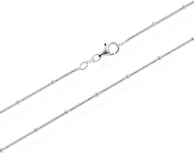 Image de Collier en argent sterling 925, chaîne serpent de 50 cm, perles de 1,2 mm, argent, référence 4241