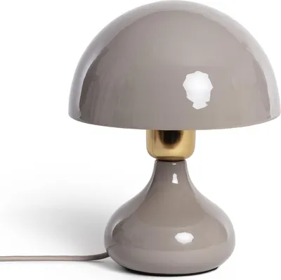 Produktbild von Tischleuchte Krish aus Metall in Taupe für Nachttisch und Arbeitsbereich, H 23 cm, Ø 18 cm
