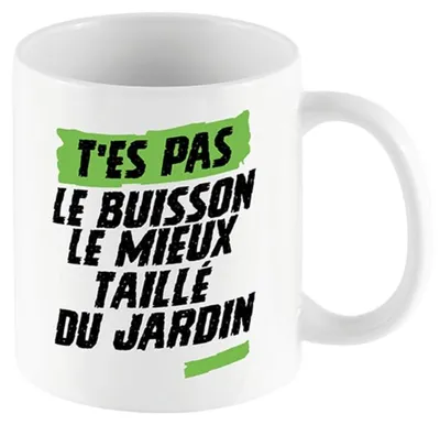 Keramiktasse, lustiger Spruch, 150 ml, 9,5 x 8 cm, weiß