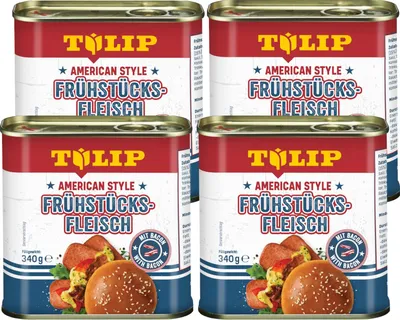 Produktbild von TULIP 4x Frühstücksfleisch 340g American Style Original Dosenfleisch Konserve