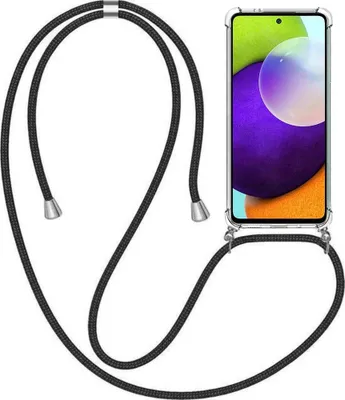 Produktbild von Handyhülle passend für Samsung Galaxy A52 mit Handykette und Stoßfänger - TPU Backcover stoßfest mit Band - Smartphonica