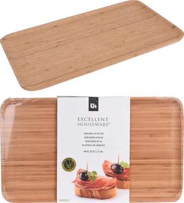 Produktbild von Excellent Houseware Servierplatte, Bambus, 43x25x1,5 cm, braun