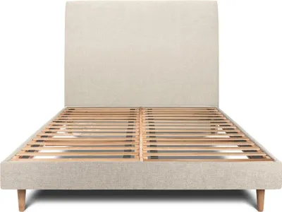 Produktbild von Bett mit Kopfteil – Basketweave-Stoff - 160 x 200 cm
