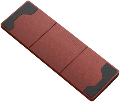 Image de Support-poignet en bois pour clavier Glorious Gaming (modèle Kompakt) - Bois de frêne blanc, grain moyen, surface lisse, résistant à la transpiration et aux huiles, base en caoutchouc antidérapante, dimensions : 300 x 100 x 19 mm - Finition chêne doré