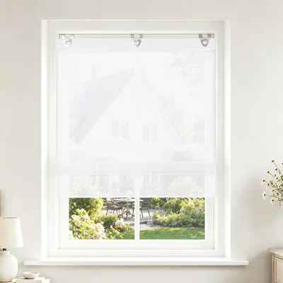 Rollladen aus Polyester, transparent, weiß, 60 x 130 cm