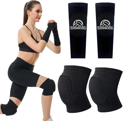 Produktbild von Volleyballschutzset, 1 Paar Armsleeves, 1 Paar Knieschoner, atmungsaktiv, elastisch, für Volleyballtraining