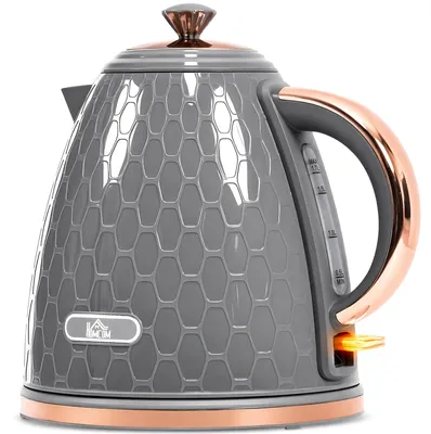 Produktbild von HOMCOM Wasserkocher 1,7L BPA-Frei 2200 W mit 360°-Sockel, Kalkfilter, Grau