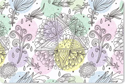 Produktbild von MuchoWow® Schreibtischunterlage Mädchen - Blumen - Sterne - Muster - Mädchen - Kinder - Kinder 60x40 cm - XXL Mauspad - Großes Mauspad