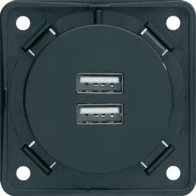 Produktbild von Berker 926102505, 2x USB, USB 2.0, Anthrazit, 230 V, 3 A