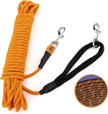 Image de Laisse réfléchissante pour chien, corde de 5 m/10 m/15 m, laisse d'entraînement avec bracelet