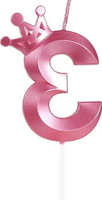 Immagine prodotto di Corone con numeri per torte di compleanno - 3 e 8 cm - rosa - Accessori per torte - Accessori per compleanni