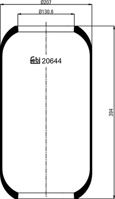 Produktbild von FEBI BILSTEIN Luftfederbalg 20644 passend für MERCEDES-BENZ Citaro (O 530) 394mm 130mm 207mm
