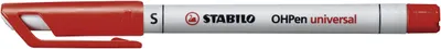 Obrázek produktu pro STABILO OHPen, 1 kusů, Červená, Červená, Stříbrná, Plast, Kulatý, 0,4 mm