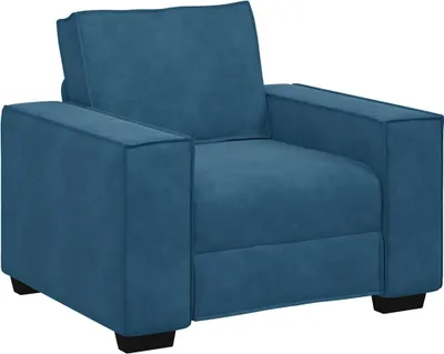 Image de Fauteuil canapé bleu 100x78x84 cm velours