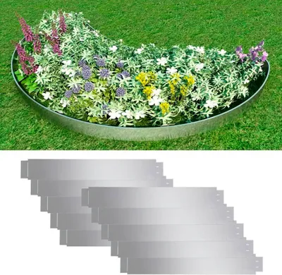 Produktbild von vidaXL Flexibilný okraj trávnika sada 10 ks pozinkovaná oceľ 100x14 cm