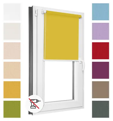 Produktbild von Estika Rollo ohne bohren - 35 x 150 cm - Gelb - für Fenster Klemmfix Montage