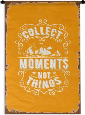 Produktbild von MuchoWow® Wandteppich Wandbehang Jahrgang - Berg - Text 90x135 cm Tapisserie Dekoration Wandtuch - Baumwolle - Wandskulptur