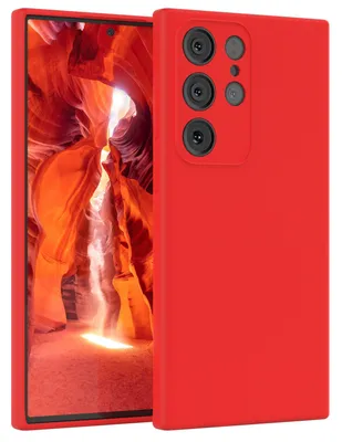 Produktbild von EAZY CASE Silikonhülle für Samsung Galaxy S23 Ultra Silikon Backcover Schutz in Rot