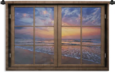 Produktbild von MuchoWow® Wandteppich Wandbehang Aussicht - Strand - Meer 90x60 cm Tapisserie Dekoration Wandtuch - Wandskulpturen - Bildteppich