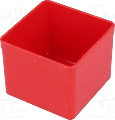 Immagine prodotto di 5 contenitori: per cassette da 54x54x45 mm, in polistirolo, di colore rosso