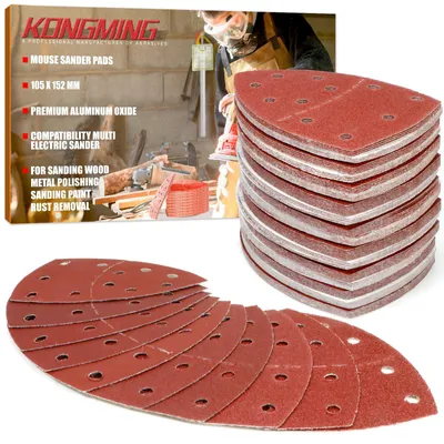 Produktbild von Schleifpapier, dreieckige Schleifmaschine, Klettverschluss, 11 Löcher, 100 Stück, Körnung 40-600