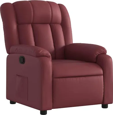 Zdjęcie produktu dla vidaXL Fotel Relax z imitacji skóry w kolorze czerwonego wina