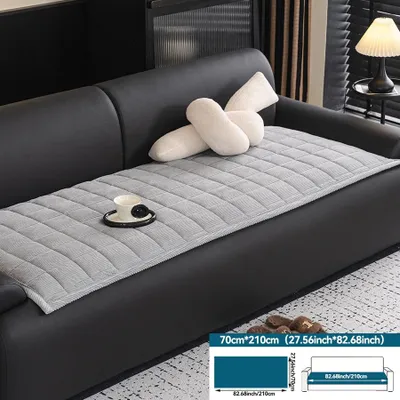 Produktbild von 1 Stk Gyun Sofabezug,4 Sitzer Couchbezug, Antirutsch Sofahusse Möbelschutz,Heimdekoration,Klassisches Design,100% Polyester,Größe: 70x210cm,Grau