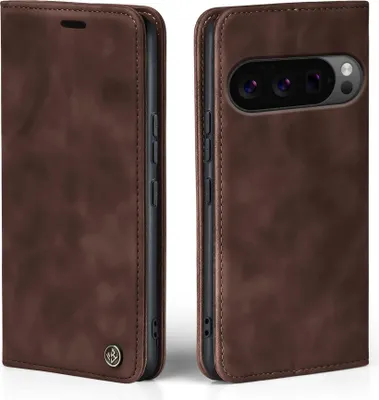 Produktbild von Handy Hülle für Google Pixel 10 Pro Klapphülle Bookcase Flip Cover Handy Tasche Etui Farbe: Dunkelbraun