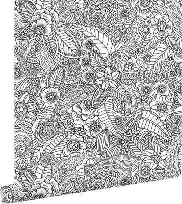 Zdjęcie produktu dla ESTAhome Tapeta rysunki kwiatowe czarno-białym 53 cm x 10.05 m