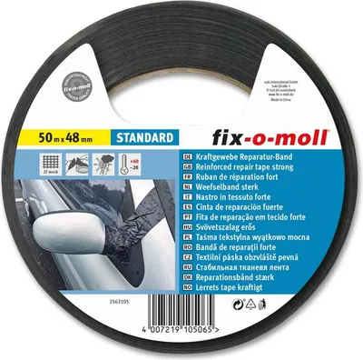 Produktbild von Reparaturband fix-o-moll Standard schwarz 50m x 48mm