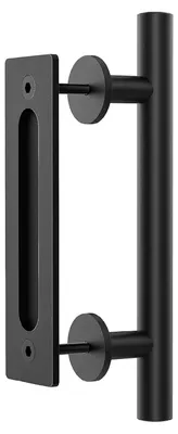 Obrázek produktu pro Madlo posuvných dveří, 30 cm, černé, s práškovým nástřikem, vhodné pro dveře a skříně