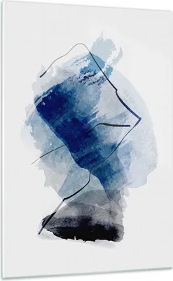 Produktbild von Bilder auf glas - Einteilig - Blau Schwarz Abstraktion - 70x100cm - Glasbilder - Wandbilder - Bilder - zum Aufhängen bereit - Wanddekoration aus Glas - Glas Bilder - Wandbild auf Glas - GPA70x100-5058