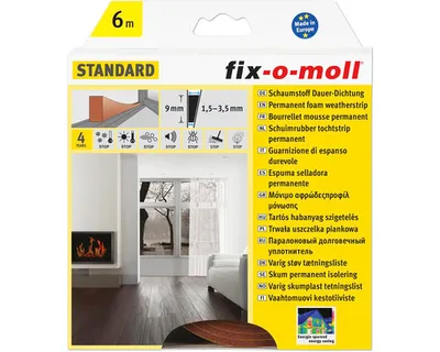 Produktbild von fix-o-moll Schaumstoff-Dauer-Dichtung braun 6 m 4 x 9 mm