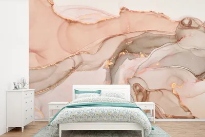 Produktbild von MuchoWow® Fototapete für Wohnzimmer oder Schlafzimmer Wandtapete Vinyl Motivtapete Marmor - Rosa - Rosa - 390x260 cm - Papiertapete
